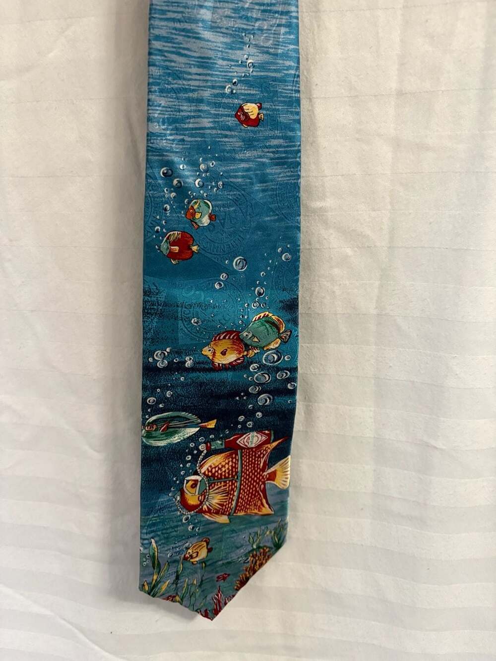Tabasco Underwater Fish Ocean Silk Tie